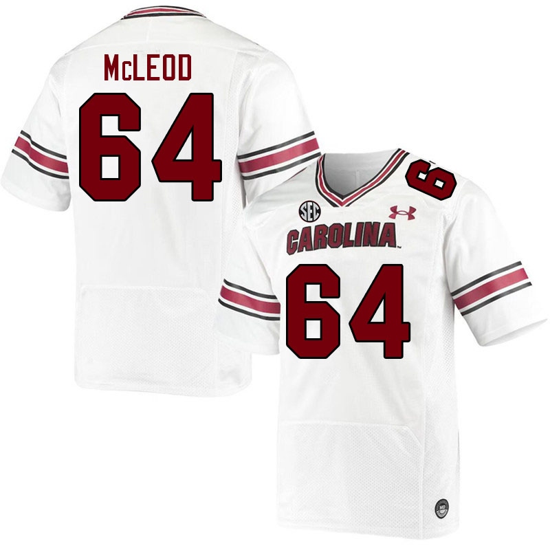 Men #64 Xzavier McLeod South Carolina Gamecocks 2023 College Football Jerseys Stitched-White
